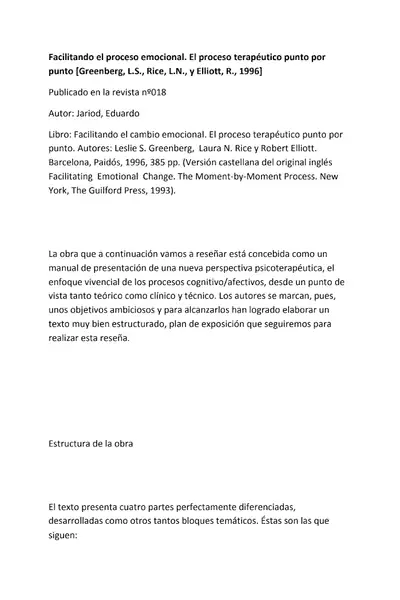 Portada del libro: Facilitando El Proceso Emocional
