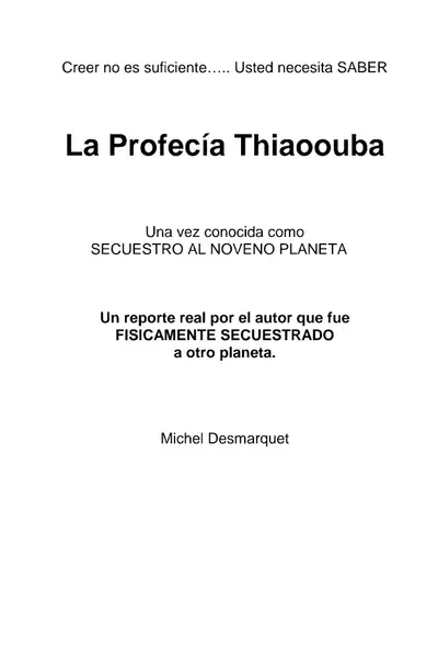 Portada del libro: E Tips La Profecia Thiaoouba