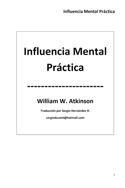 Portada del libro: Influenciamentalpractica