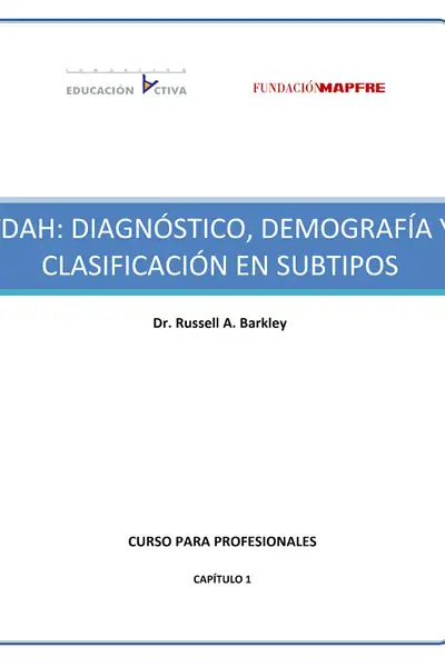 Portada del libro: 3 Tdah DiagnóStico, DemografíA Y ClasificacióN En Subtipos Autor Dr Russell A Barkley