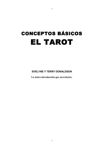 Portada del libro: Conceptos BáSicos De Tarot Evelyne Y Terry Donaldson