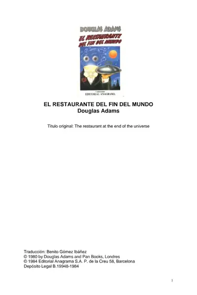 Portada del libro: Adams, Douglas El Restaurante Del Fin Del Mundo