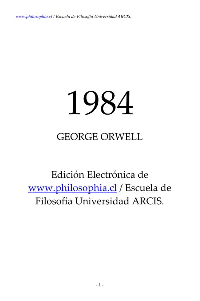 Portada del libro: 1984