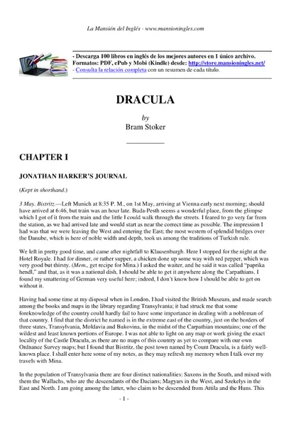 Portada del libro: Dracula Bram Stoker