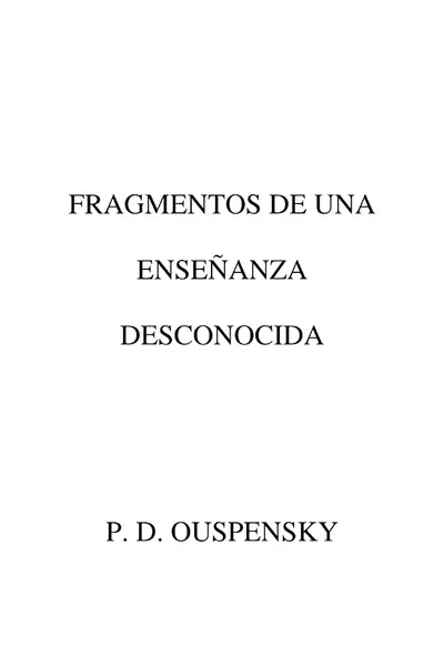 Portada del libro: Fragmentos De Una EnseñAnza Desconocida