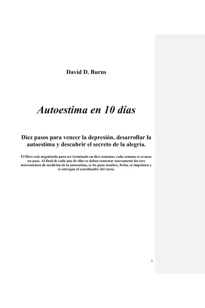 Portada del libro: Autoestima En 10 DíAs