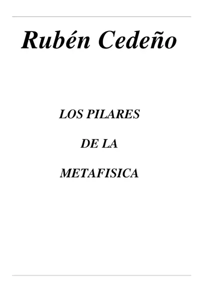 Portada del libro: Los Pilares De La Metafisica