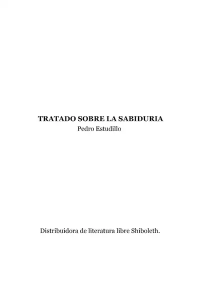 Portada del libro: Tratado Sobre La SabiduríA