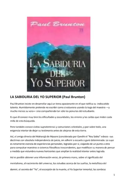 Portada del libro: Sabiduria Del Yo Superior