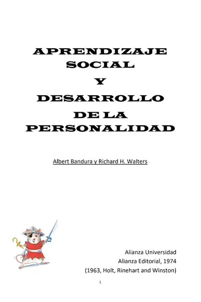 Portada del libro: Aprendizaje Social Y Desarrollo De La Personalidad