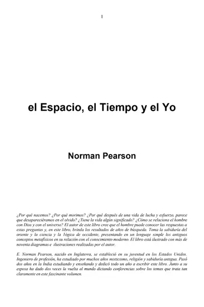 Portada del libro: El Espacio, El Tiempo Y El Yo