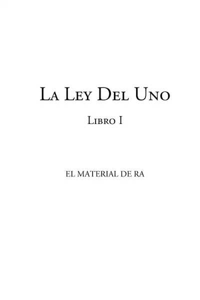 Portada del libro: La Ley Del Uno