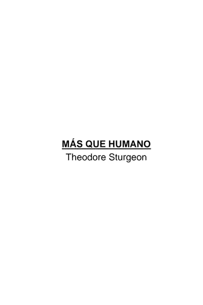 Portada del libro: MáS Que Humano