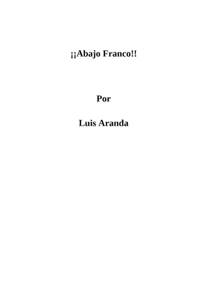 Portada del libro: Abajo Franco