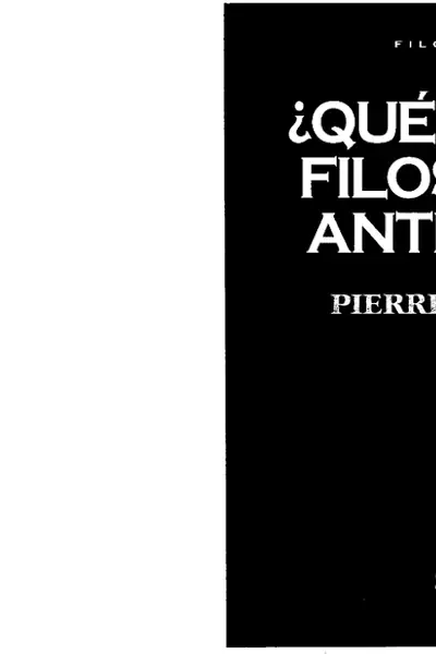 Portada del libro: Pierre Hadot Filosofia Antigua