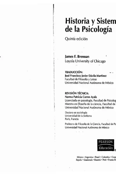Portada del libro: Historia Y Sistemas De La PsicologíA J F Brennan