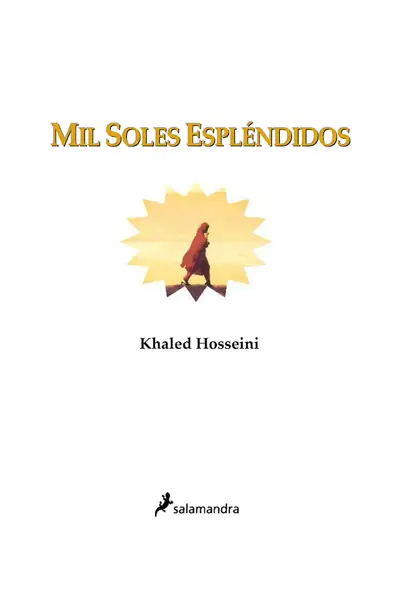 Portada del libro: Mil Soles EspléNdidos Khaled Hosseini