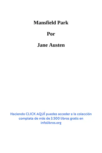 Portada del libro: Mansfield Park Jane Austen