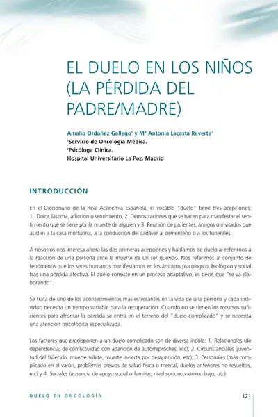 Portada del libro: El Duelo En Los NiñOs Gallego Amalio