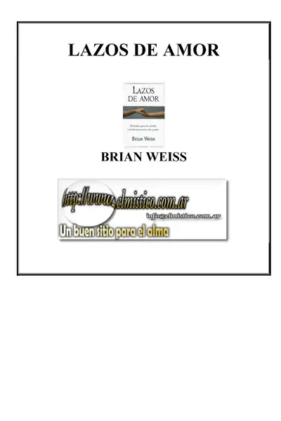 Portada del libro: Lazos De Amor Brain Weiss
