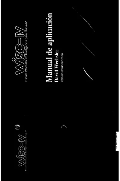 Portada del libro: Manual De AplicacióN Wisc Iv