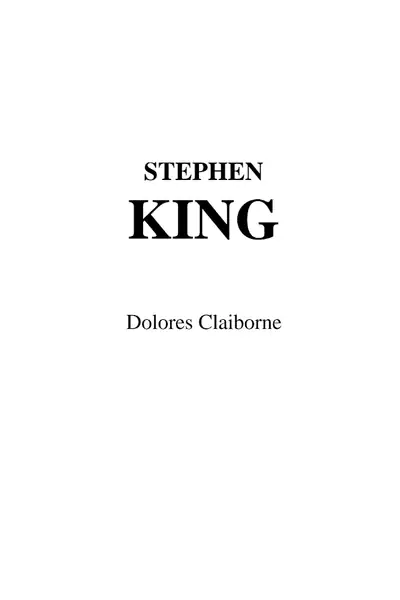 Portada del libro: Dolores Claiborne Stephen King