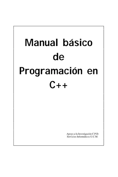 Portada del libro: C++ Manual BáSico De C++