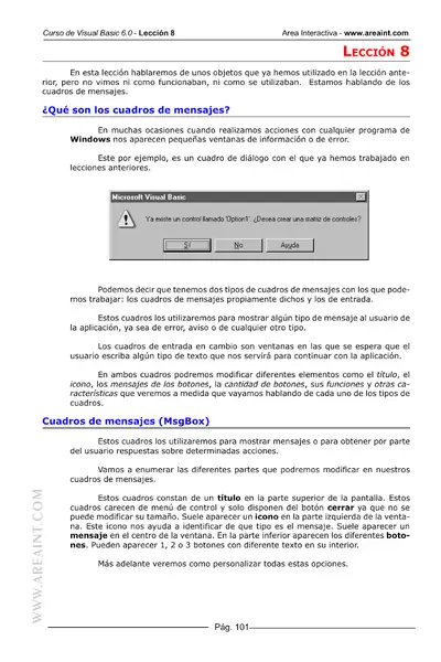 Portada del libro: Visual Basic Curso8