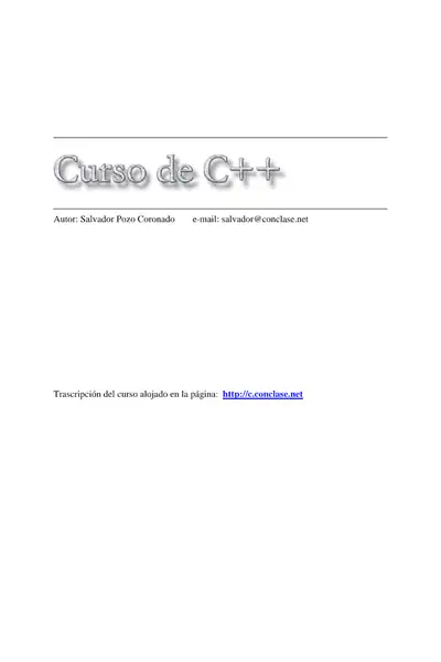 Portada del libro: C++ Curso De C++