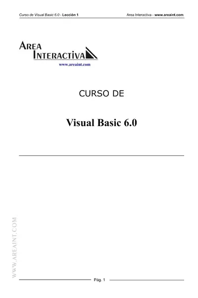 Portada del libro: Visual Basic Curso1