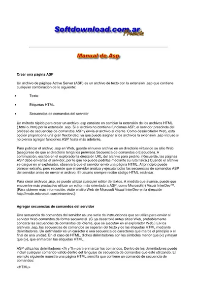 Portada del libro: Asp Manual De Asp