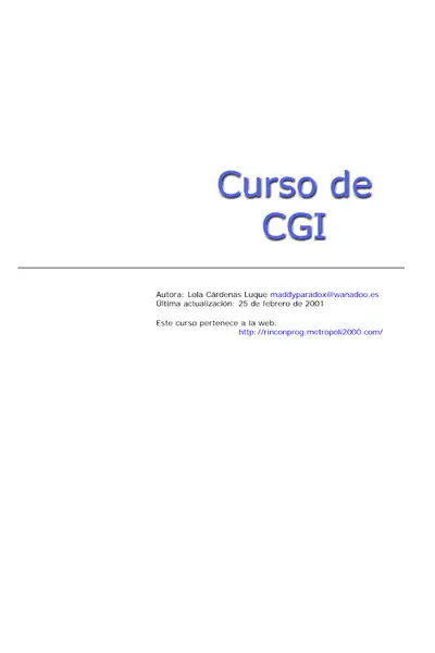 Portada del libro: Cgi Curso De Cgi