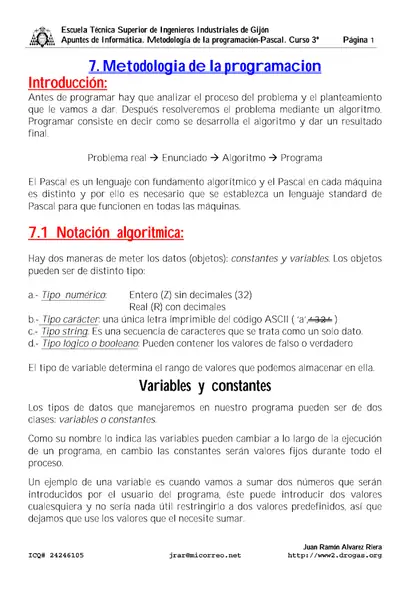 Portada del libro: Pascal Apuntes De Pascal