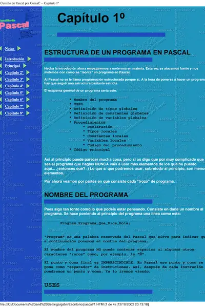 Portada del libro: Pascal Curso BáSico De Pascal