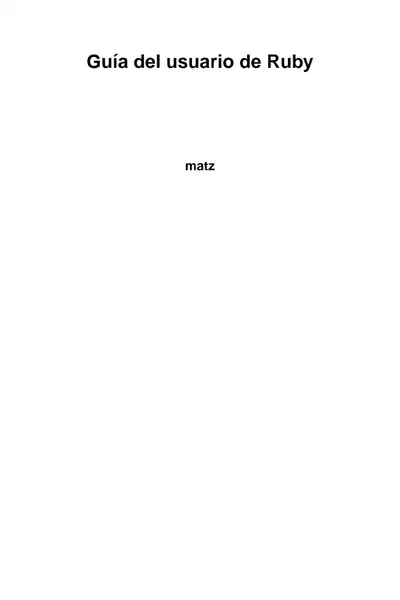Portada del libro: Ruby Manual De Ruby