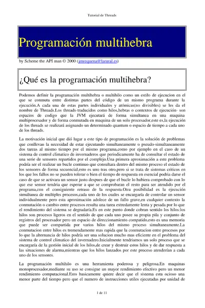 Portada del libro: Java Threads En Java