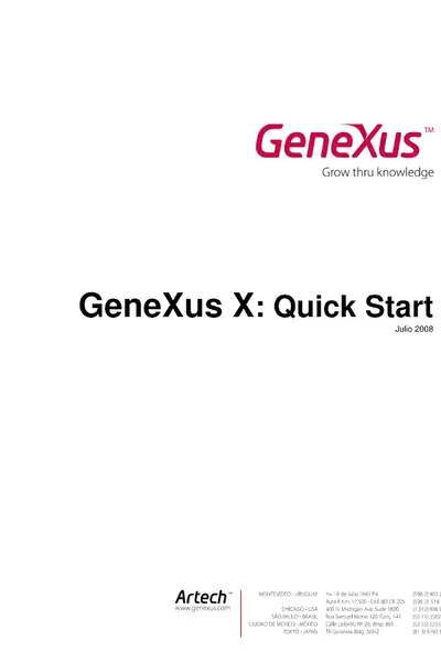 Portada del libro: Genexus Genexus X Quick Start