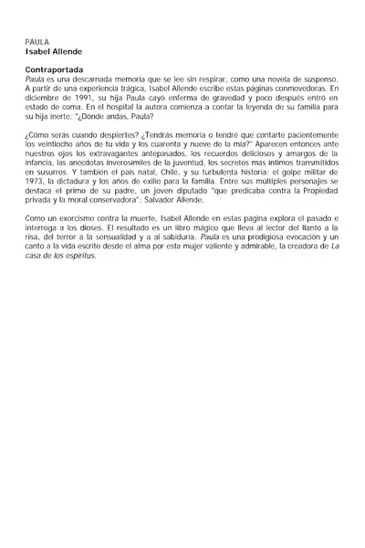 Portada del libro: Copia De Allende Isabel Paula