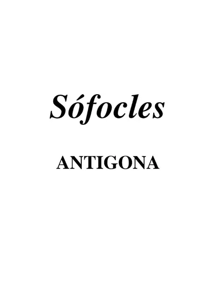Portada del libro: Copia De Antigona Sofocles