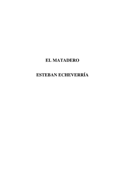 Portada del libro: Copia De EcheverríA Esteban El Matadero