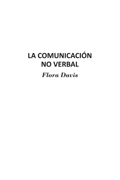 Portada del libro: La Comunicacic3b3n No Verbal