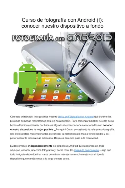 Portada del libro: Curso De Fotografia Con Android