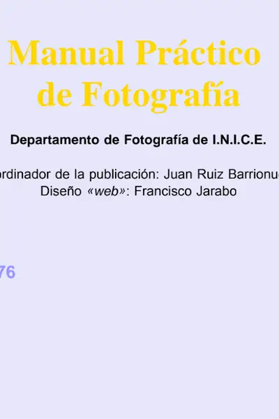 Portada del libro: Manual PráCtico De FotografíA, Departamento De FotografíA De I N I C E