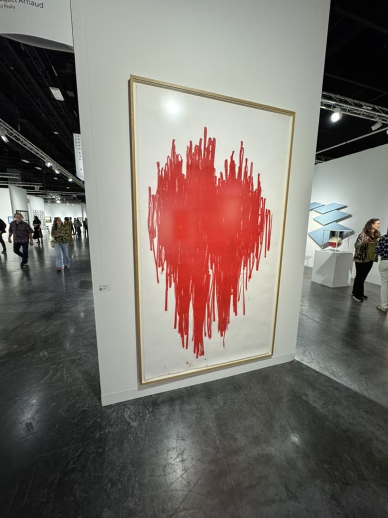 Oil stick heart painting at Art Basel Miami Beach 2025