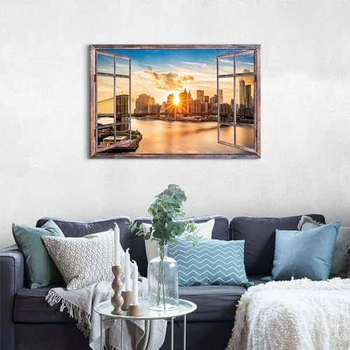 Vue 2 de Aiyisu Brooklyn Bridge Toile
