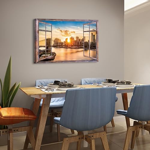 Vue 4 de Aiyisu Brooklyn Bridge Toile