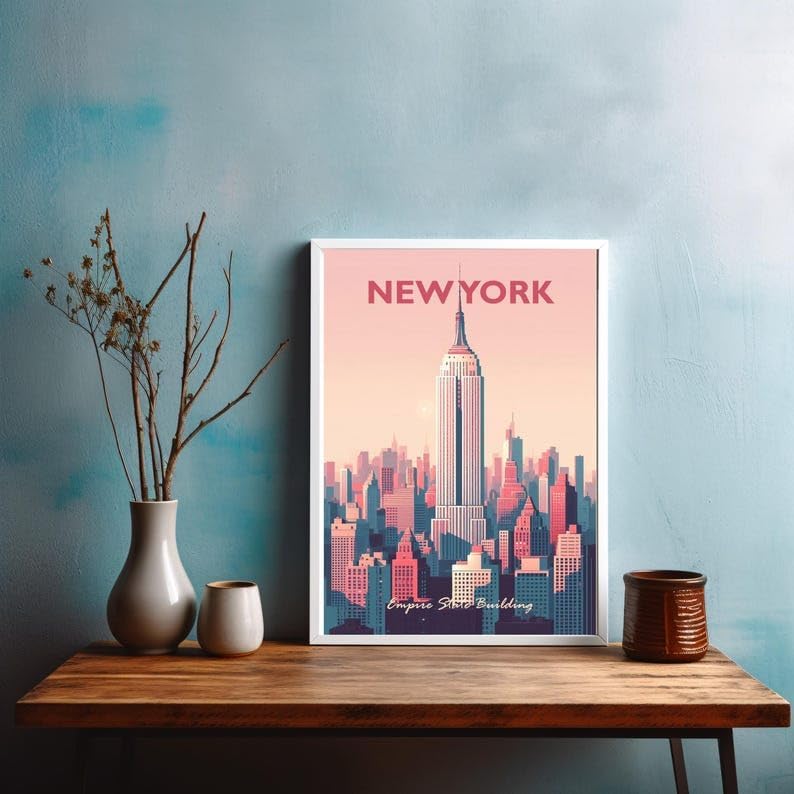 Vue 2 de Affiche Vintage Empire State