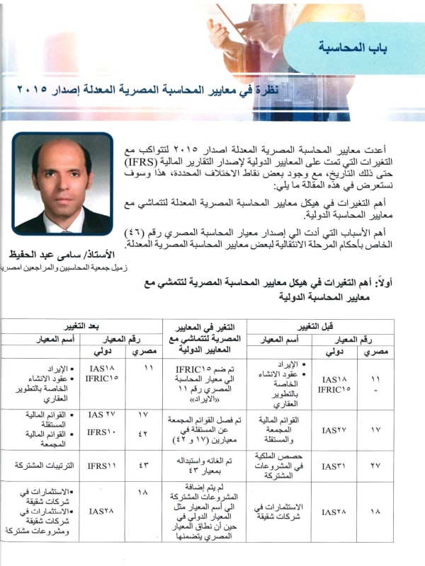 Issue 51–52: A Look at the Amended Egyptian Accounting Standards, 2015 Edition