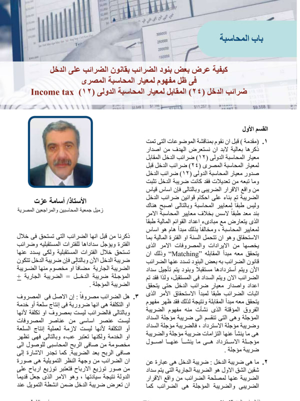 Issue 53–54: How to Present Certain Tax Items Under the Income Tax Law in Light of the Egyptian Accounting Standard Concept