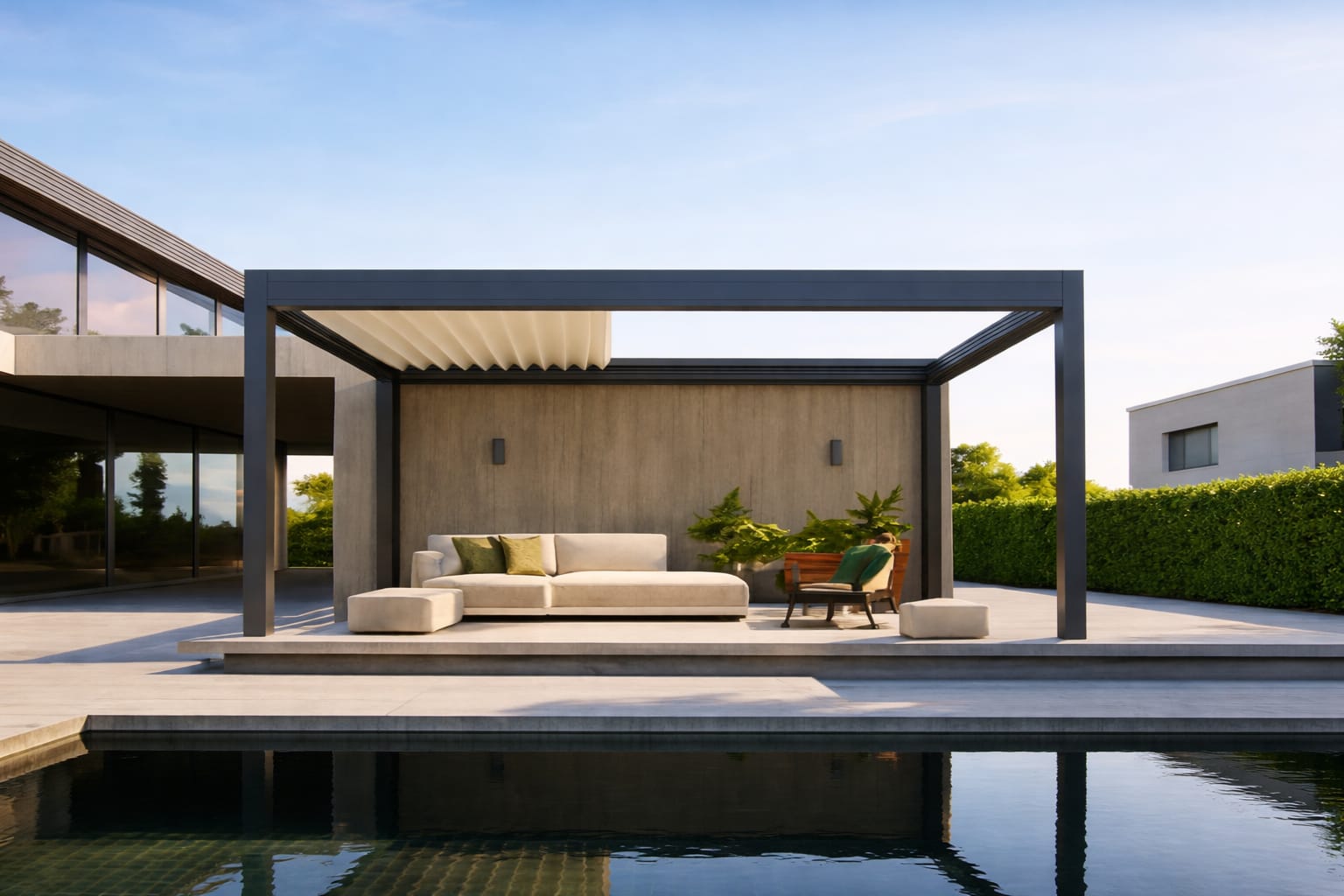 Pergolă bioclimatică modernă – soluții Enigmax pentru terase